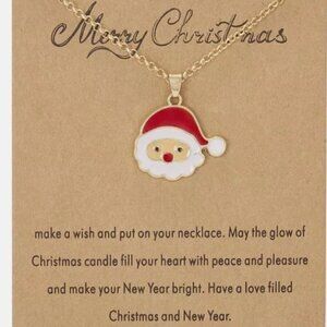 Holiday Christmas Charm Santa Necklace